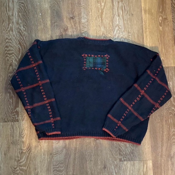 Women's Black and Red Patterned Sweater - Picture 2 of 6